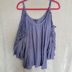 Unique Spectrum Lavender Cold Shoulder Lace Top